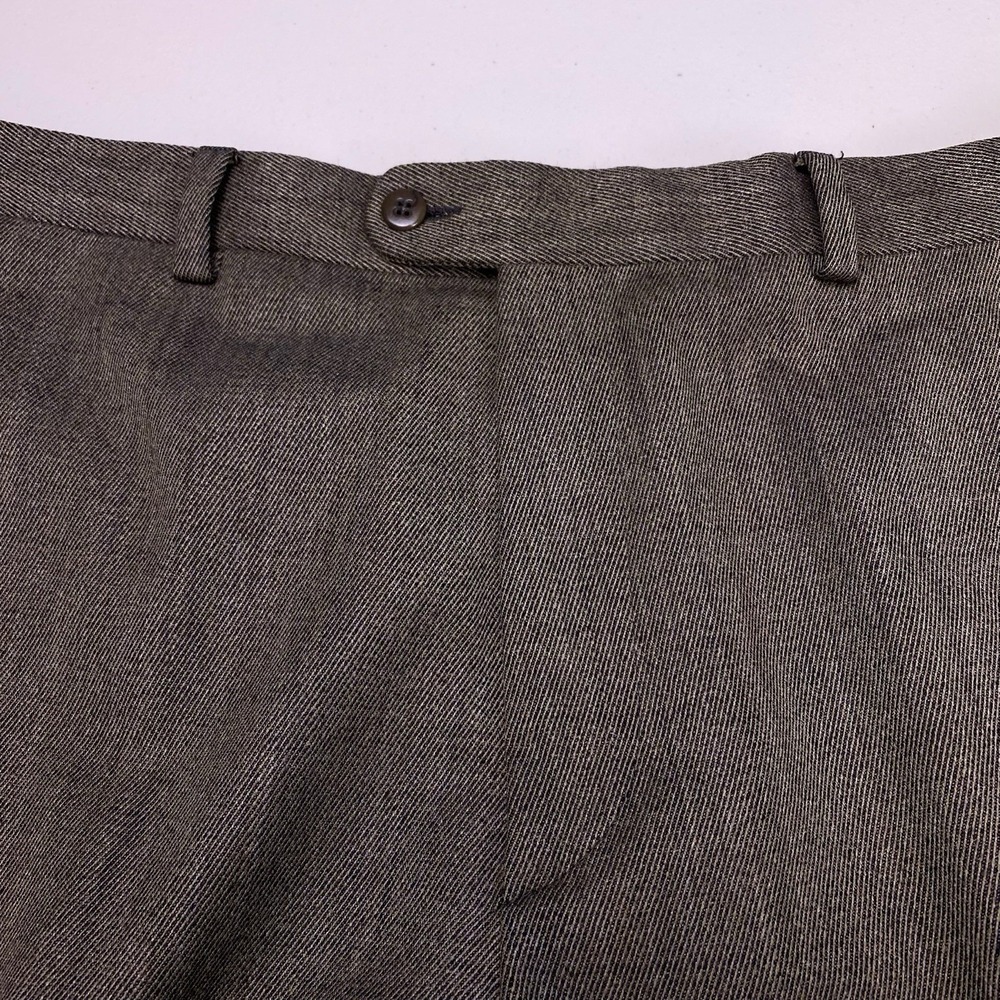 Zanella Dress Pants 34 (34x36 Cuffed) Nico Wool Twill Tapered Flat Front Stretch